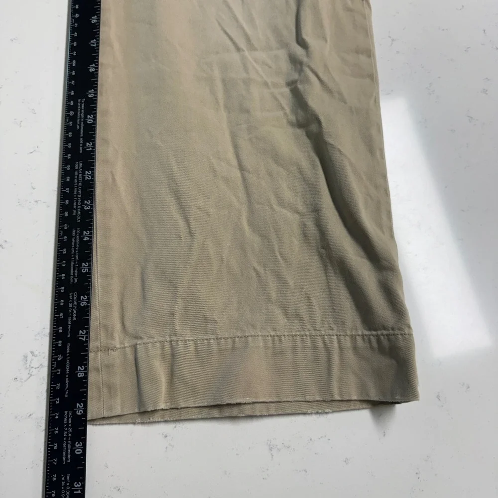Vtg Ralph Lauren Rugby Chino Pants Mens 34x30 Tan Skull Crossbones Cotton Khaki